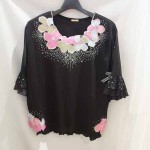 ダンス服花ピンク黒トップス9