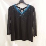 ダンス服黒青キラキラトップ