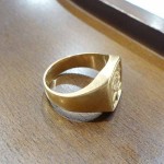 金プラチナ印台リング9-24