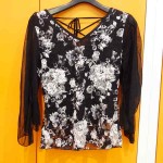 ダンス服トップスバラ白黒10-