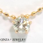 K14 ピンクゴールド ダイヤモンド 0.12ct 一粒石 シンプル デザイン ネックレス