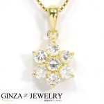 K18 イエローゴールド フラワー ダイヤモンド 0.50ct ネックレス