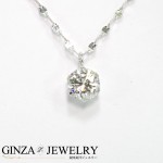 K18WG pt900 ダイヤモンド 0.442ct 一粒 ネックレス