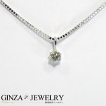 K18WG ホワイトゴールド ダイヤモンド 0.05ct 一粒石 シンプル デザイン ネックレス