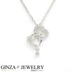 K18WG ホワイトゴールド ダイヤモンド 0.10ct ハート デザイン ネックレス