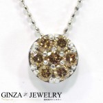 K18WG ホワイトゴールド ダイヤモンド 0.50ct 丸 花 フラワー デザイン ネックレス