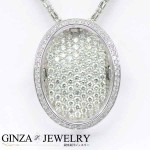 K18WG ホワイトゴールド ダイヤモンド 2.44ct パヴェ デザイン ネックレス
