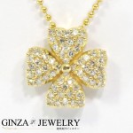K18YG イエローゴールド ダイヤモンド 0.50ct 花 フラワー デザイン ネックレス