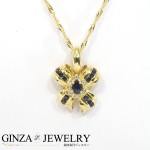K18YG イエローゴールド ブルーサファイア 0.52ct ダイヤモンド 0.08ct ネックレス