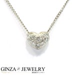 Pt850 Pt900 プラチナ ダイヤモンド 0.14ct ハート デザイン ネックレス