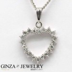 Pt850 Pt900 プラチナ ダイヤモンド 0.31ct ハート デザイン ネックレス