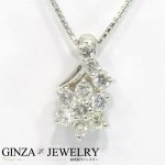 Pt850 Pt900 プラチナ ダイヤモンド 0.50ct 花 フラワー デザイン ネックレス