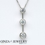 pt850 pt900 プラチナ ダイヤモンド 1.001ct 3連 デザイン ネックレス 鑑定書付