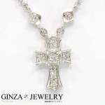 pt850 プラチナ ダイヤモンド 0.17ct クロス 十字架 デザイン ネックレス