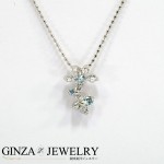 pt850 プラチナ ダイヤモンド 0.30ct フラワー デザインネックレス