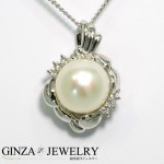pt900 プラチナ 南洋真珠 パール ダイヤモンド 0.11ct ネックレス