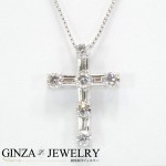 Ｋ18ＷＧ ホワイトゴールド ダイヤモンド 1.0ｃｔ クロス ネックレス