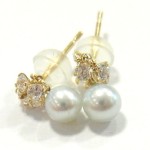 K18-ダイヤ-パール-ピアス
