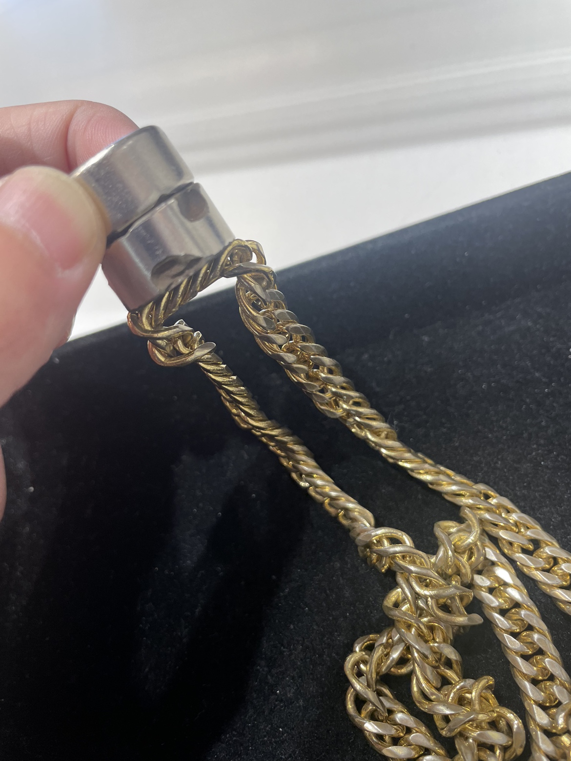 ネックレス　K18　刻印入り　メッキ　まとめ売り K18/一点物【四角】ミニプレートペンダント /No.00196278